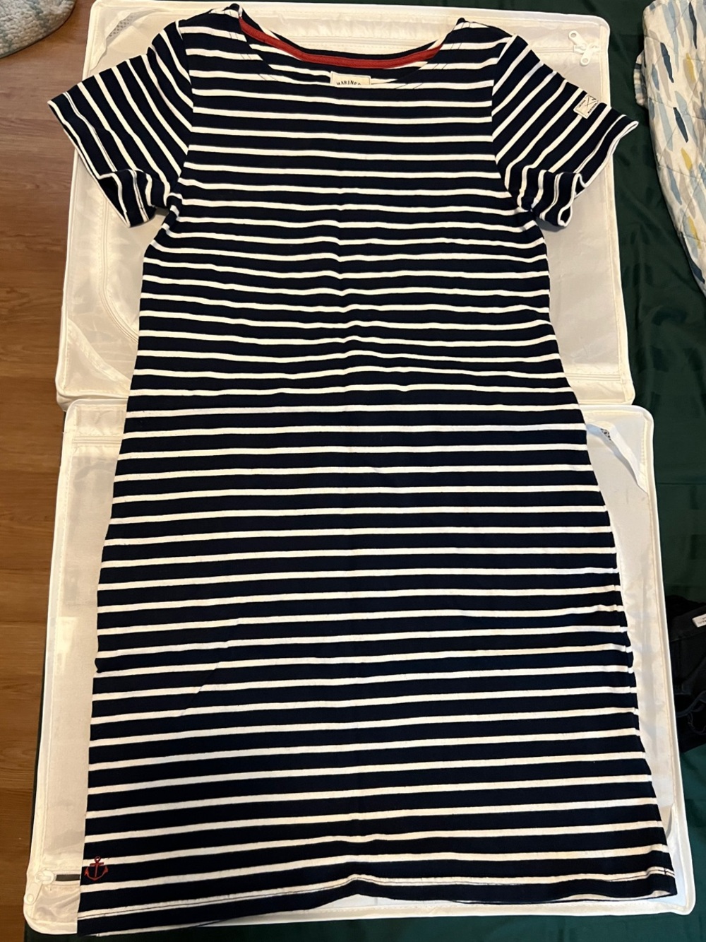 Navy and White Nautical Jersey Tee Dress
